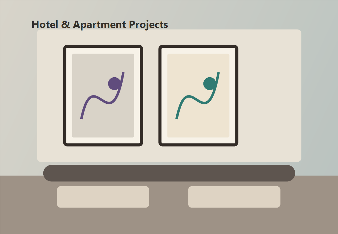 Hotel and apartment decorative wall art project placeholder